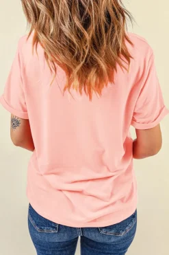 Outlet Dear-Lover Checkerboard mama Printed Crew Neck Tee Pink