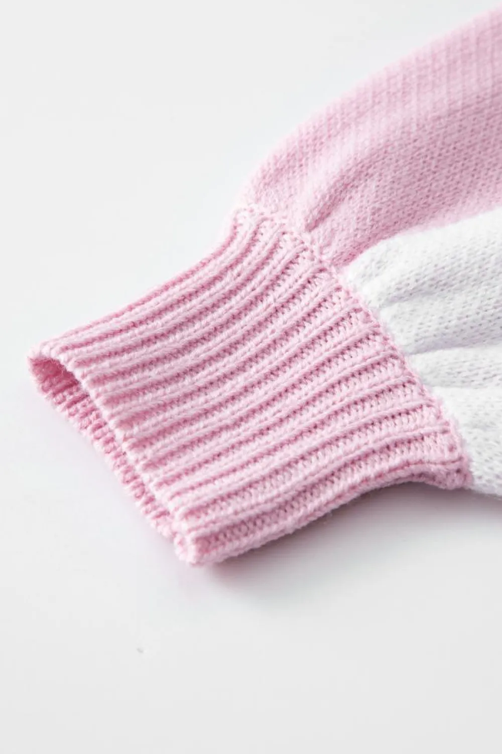 Best Dear-Lover Checkered Bishop Sleeve Sweater Pink