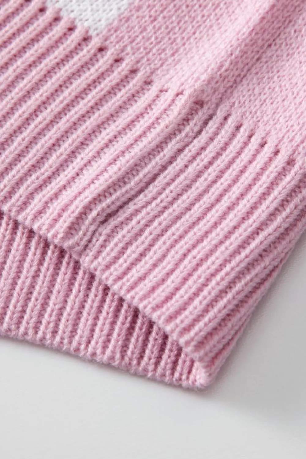 Best Dear-Lover Checkered Bishop Sleeve Sweater Pink