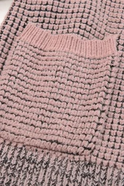 Hot Dear-Lover Chunky Waffle Knit Oversized Collar Cardigan Pink