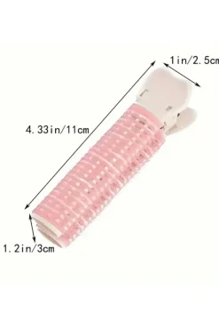 Fashion Dear-Lover Color Block Plastic Heatless Bouffant Hair Clip Pink