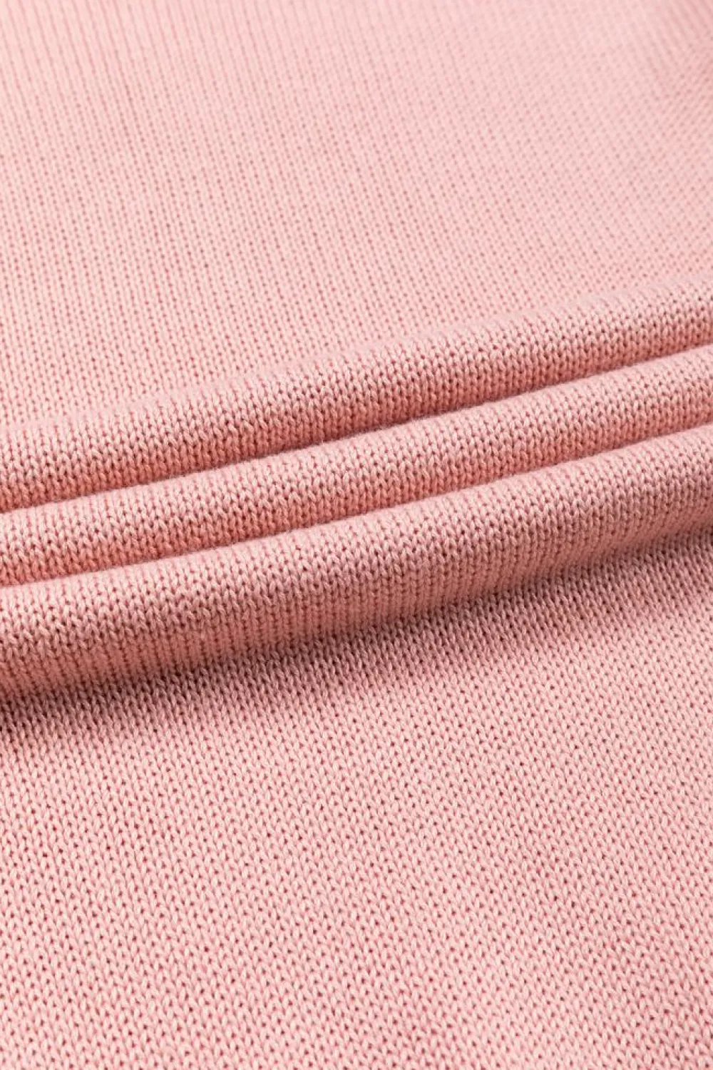 New Dear-Lover Colorblock Bishop Sleeve Ribbed Trim Sweater Pink