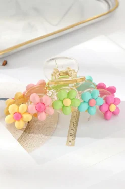 New Dear-Lover Colorful Flower Shape Large Hair Clawclip Pink