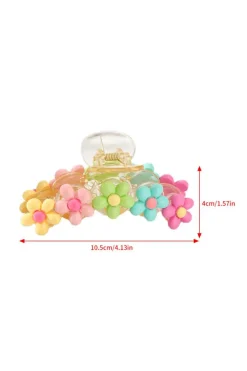 New Dear-Lover Colorful Flower Shape Large Hair Clawclip Pink
