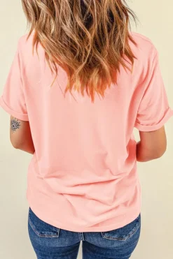 New Dear-Lover Colorful MaMa Letter Graphic T Shirt Pink