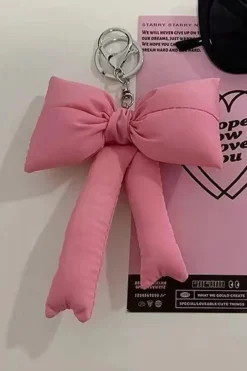 Hot Dear-Lover Cute 3D Bow Knot Keychain Pink