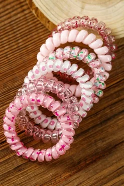 Outlet Dear-Lover Cute Gradient Starry Dotty Phone Cord Scrunchie Set Pink