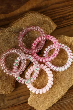 Outlet Dear-Lover Cute Gradient Starry Dotty Phone Cord Scrunchie Set Pink