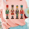 Sale Dear-Lover Cute Nutcracker Graphic Crewneck Christmas T Shirt Pink