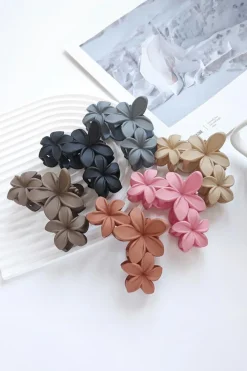 Outlet Dear-Lover 3D Flower Plastic Resin Hair Claw (Slight Color Variations) Pink