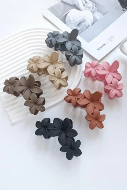 Outlet Dear-Lover 3D Flower Plastic Resin Hair Claw (Slight Color Variations) Pink