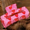 Sale Dear-Lover Double Heart Printed Valentines Fashion Hair Claw Pink