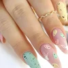 Clearance Dear-Lover Easter Bunny Egg Almond Shape Nail Stickers Pink