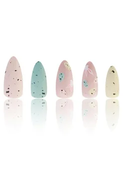 Clearance Dear-Lover Easter Bunny Egg Almond Shape Nail Stickers Pink