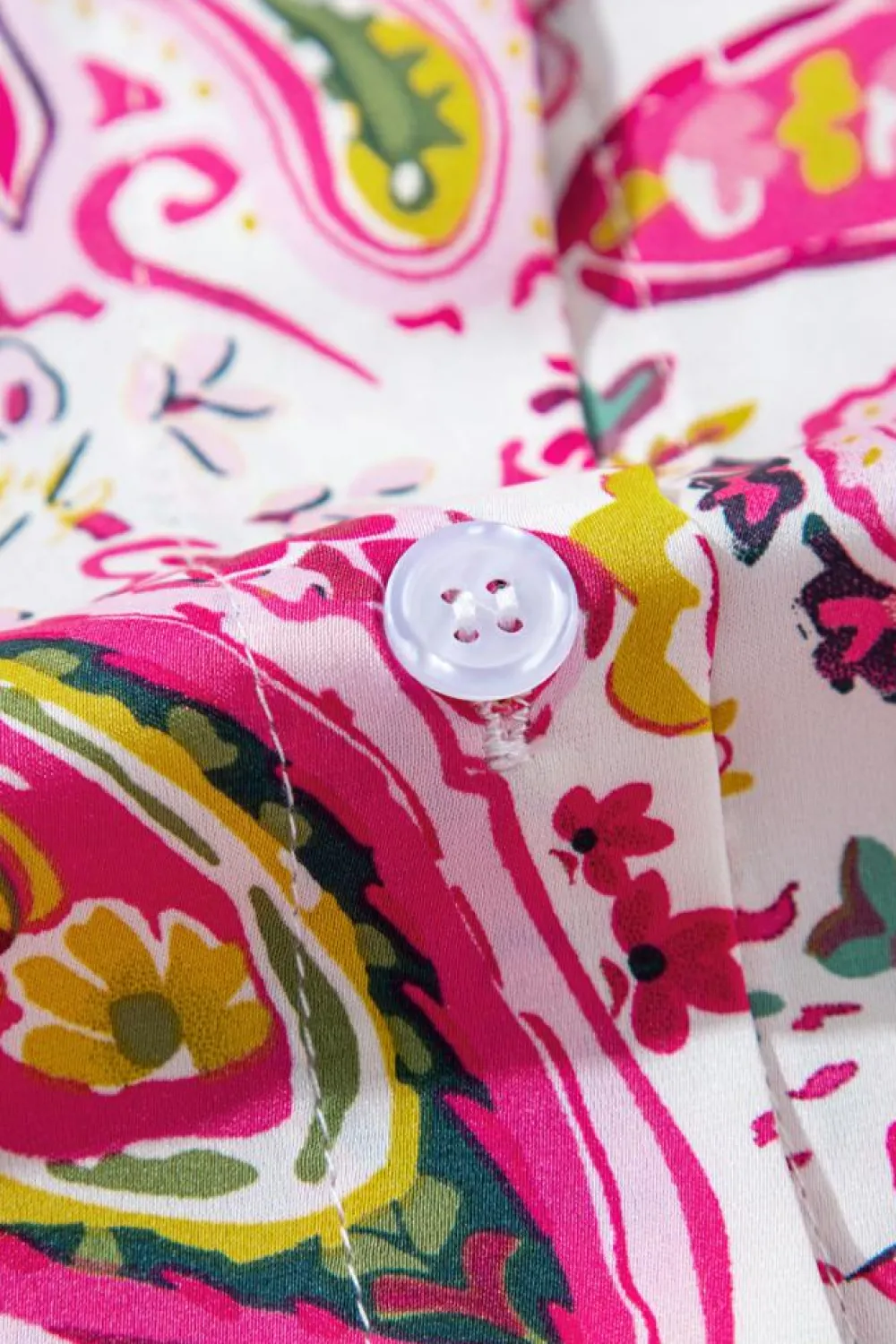 Hot Dear-Lover Floral Paisley Printed Casual Shirt Pink