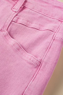 Discount Dear-Lover Frayed Edge Mid Rise Denim Shorts Pink