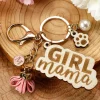 Clearance Dear-Lover Girl Mama Dog Claw Pearl Tassel Keychain Pink