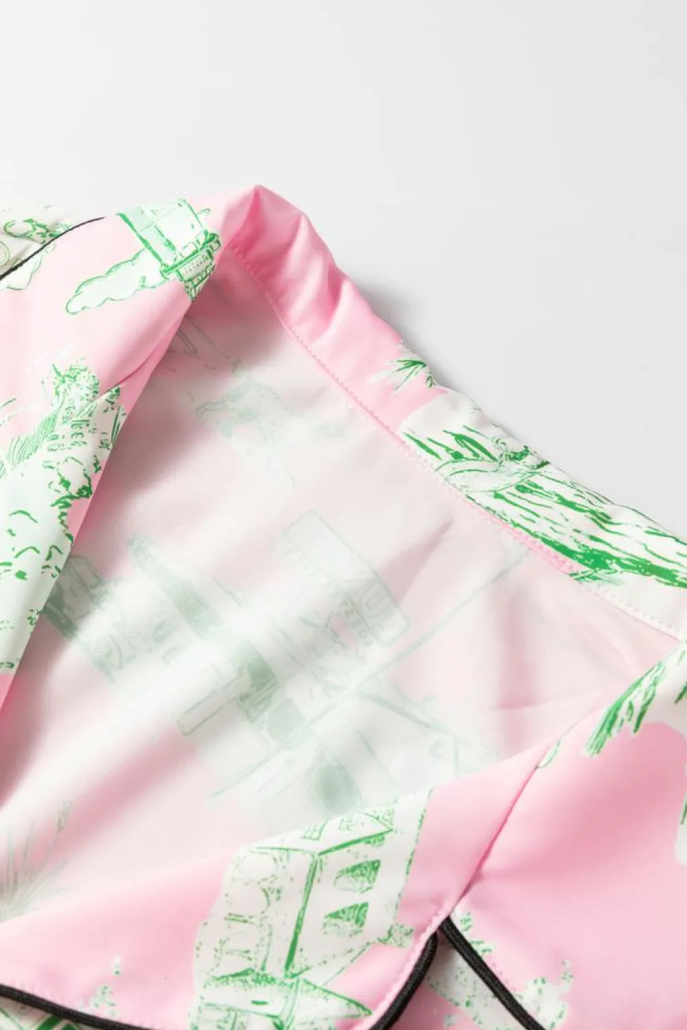 Best Dear-Lover Holiday Resort Short 2pcs Pajama Set Pink