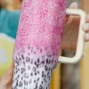 Discount Dear-Lover Leopard Gradient 40oz Stainless Steel Thermos Travel Cup Pink
