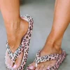Online Dear-Lover Leopard Print Thick Sole Flip Flops Pink