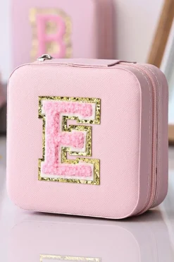 Clearance Dear-Lover Letter E Chenille Patch Jewelry Box Pink