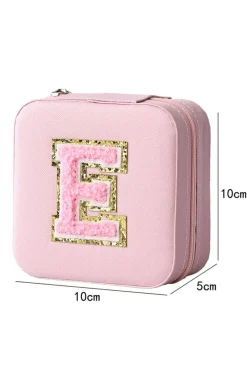 Clearance Dear-Lover Letter E Chenille Patch Jewelry Box Pink