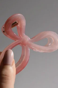 Outlet Dear-Lover Long Tail Bow Knot Shape Claw Clip Pink