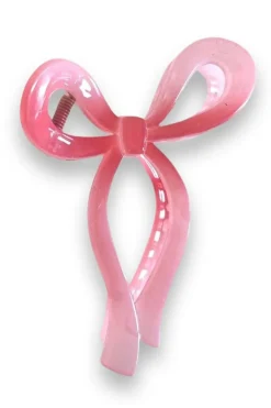 Outlet Dear-Lover Long Tail Bow Knot Shape Claw Clip Pink