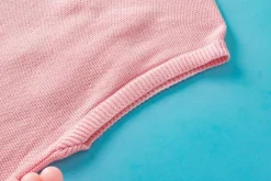 Outlet Dear-Lover Multi Crochet Flower Knit Short Sleeve Sweater Top Pink