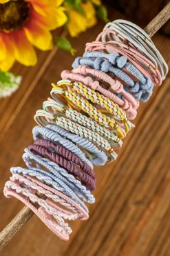 Sale Dear-Lover Multicolour 20pcs Boho Knotted Hair Ties Pink