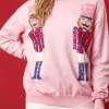 Online Dear-Lover Nutcracker Christmas Crew Neck Sweatshirt Pink