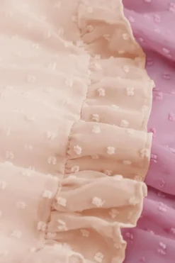 Hot Dear-Lover Ombre Swiss Dot Ruffled Tiered Mini Dress Pink