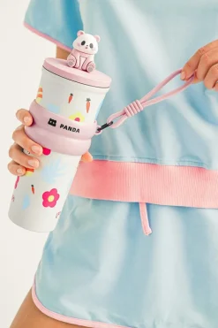 Hot Dear-Lover Panda Decor Cute Print Stainless Steel Vacuum Cup 23OZ Pink