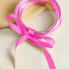 Best Dear-Lover 5pcs Glitter Jelly Bow Knot Ribbon Bracelet Set Pink