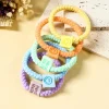 Clearance Dear-Lover 5Pcs Smile Face Tab Braided Hair Tie Set Pink