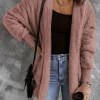 Outlet Dear-Lover Soft Fleece Hooded Open Front Jacket Pink