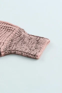 Fashion Dear-Lover Plaid Knitted Long Open Front Cardigan Pink