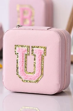 Clearance Dear-Lover Portable Chenille U Small Jewelry Box Pink