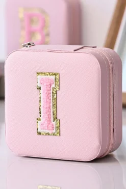 Online Dear-Lover Portable Initial Jewelry Box Pink