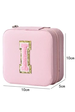 Online Dear-Lover Portable Initial Jewelry Box Pink