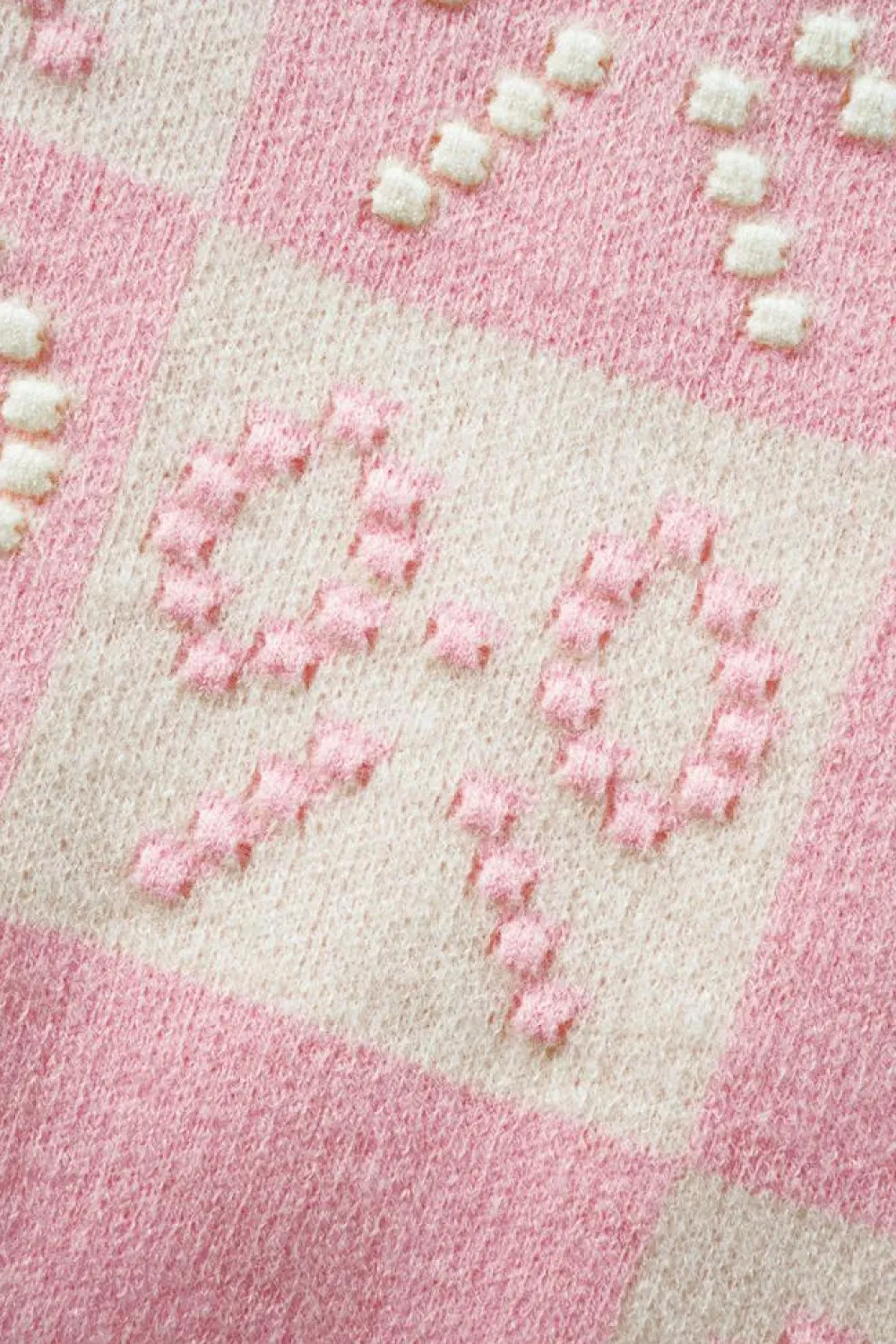 Discount Dear-Lover Preppy Bow Detail Checkered Sweater Vest Pink