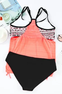 Outlet Dear-Lover Pink Printed Lined Tankini Swimsuit Pink-2