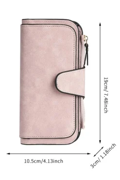 Outlet Dear-Lover PU Leather Multi-function Long Wallet Pink