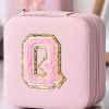 Outlet Dear-Lover Q Chenille Patch Jewelry Box with Mirror Pink