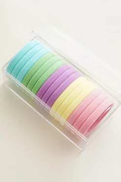 New Dear-Lover Rainbow Colors High Elastic 15pcs/set Hair Tie without Box Pink