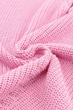 Best Dear-Lover Ribbed Knit V Neck Sweater Pink
