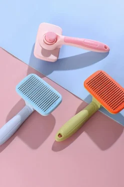 Outlet Dear-Lover Self Cleaning Gently Grooming Brush Pet Comb Pink