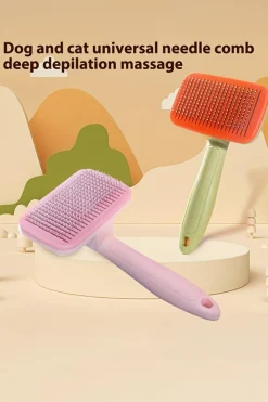 Outlet Dear-Lover Self Cleaning Gently Grooming Brush Pet Comb Pink