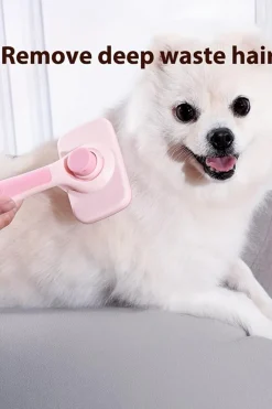 Outlet Dear-Lover Self Cleaning Gently Grooming Brush Pet Comb Pink
