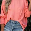 Online Dear-Lover Smocked Wrist Shift Top Pink